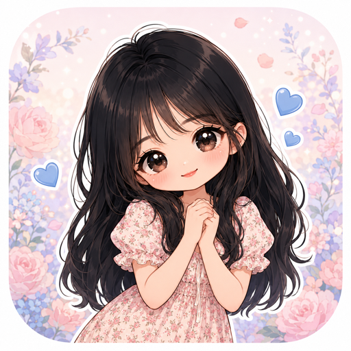 碎花裙感谢表情包